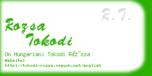 rozsa tokodi business card